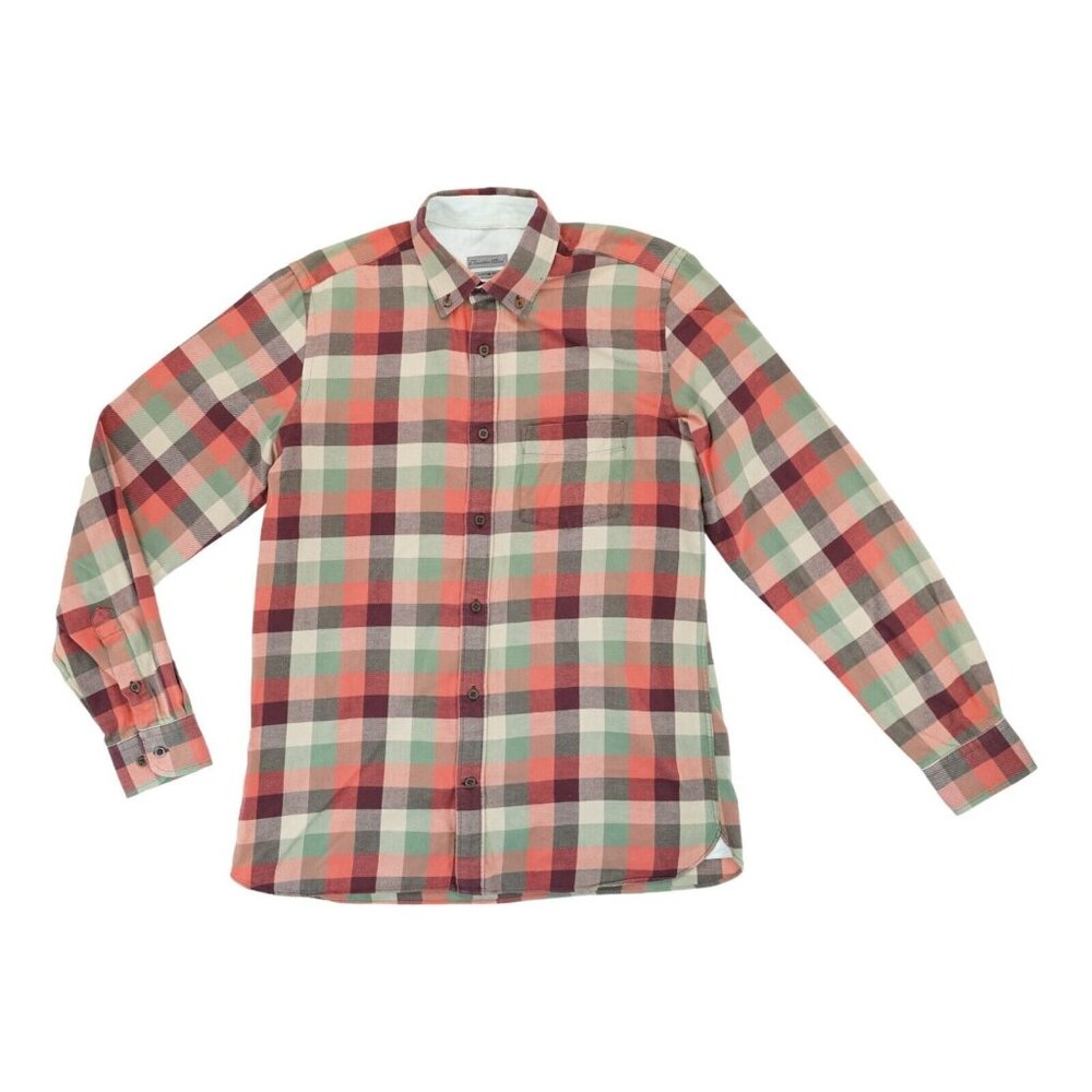 Emidio Tucci Shirt Custom Fit Size 3 (Medium)‎ Long Sleeve Multicolor Plaid Mens